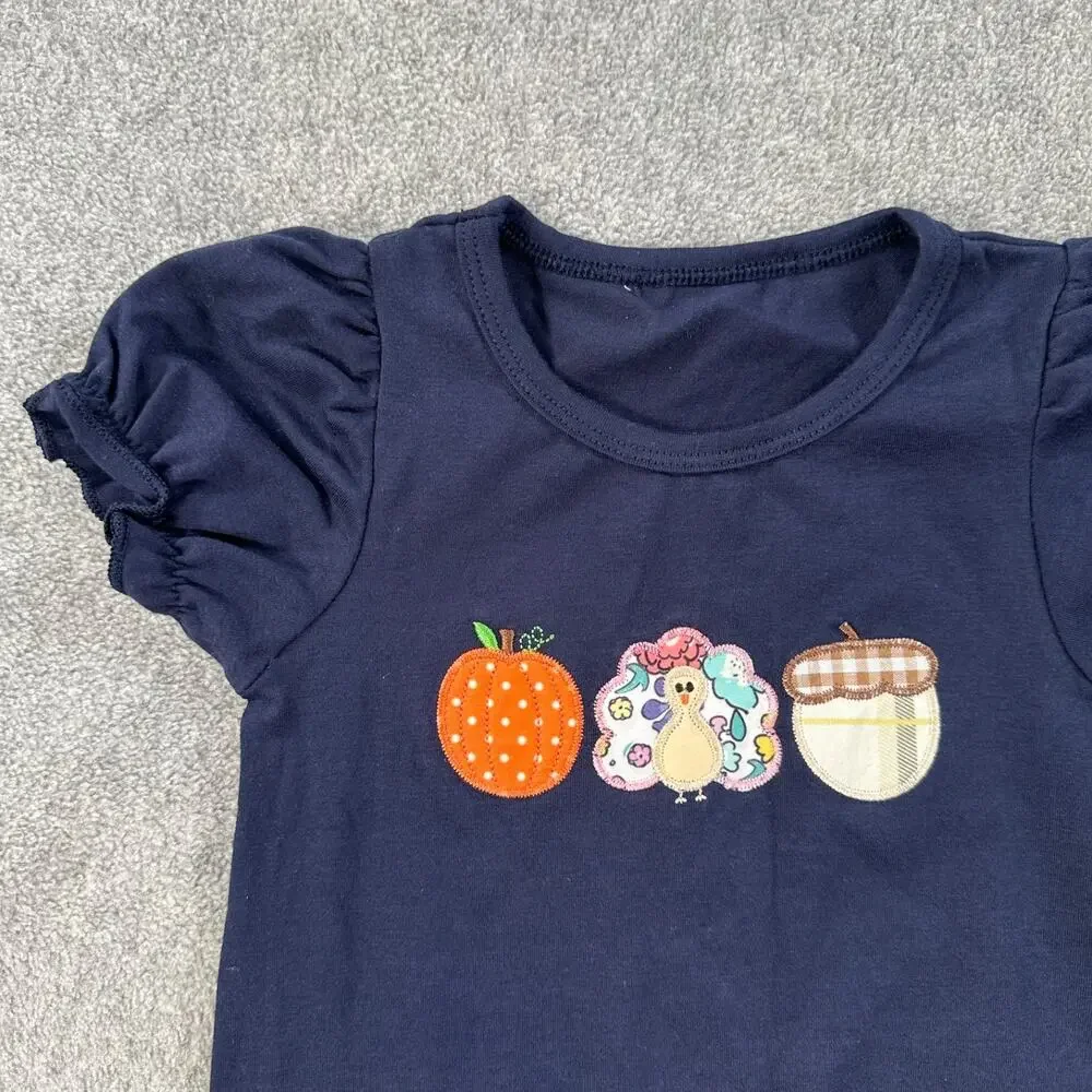 Mulberry Hill Baby Girl One Piece Romper 0-3 Months Pumpkin Turkey Acorn Ruffle